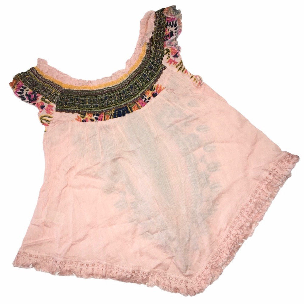 new Meghan LA  ꕥ Kingston Print Fringe Top ꕥ Pink - Picture 8 of 13